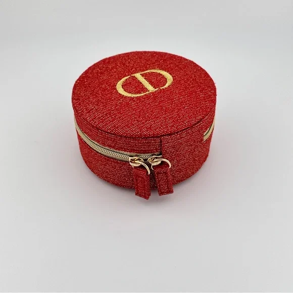 🆕 DIOR Limited Edition Shimmering Red Round Jewelry Case Authentic & NIB - Picture 5 of 8